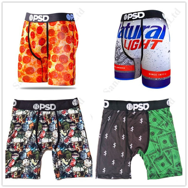 Mens Quick Dry Boxers PSD Underwear Underpants Mens Male Sports Skateboard Street Underwear Hip Hop Stretch Long Boxer Briefs C111901