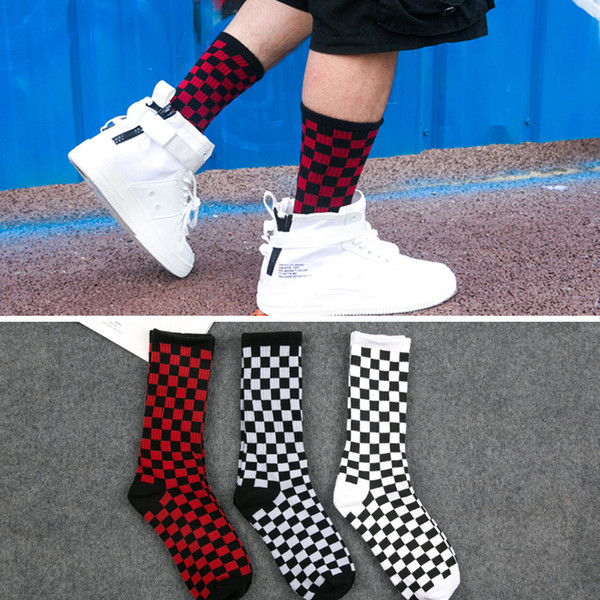 mens women designer brand socks sock checkered color trend cross-border hot socks Japanese national wind creative brand happy crew gcds