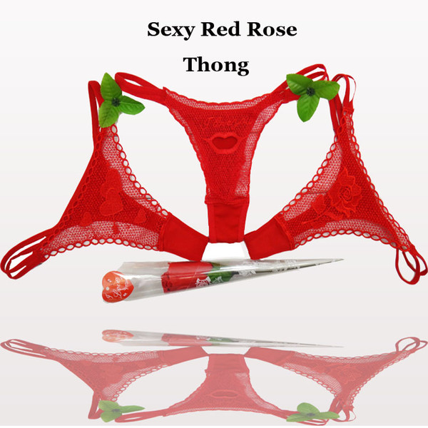 Valentine's Day Gift Sexy Lingerie G-string T-back Mature Women Lace Thongs Best Gifts To Your Lover