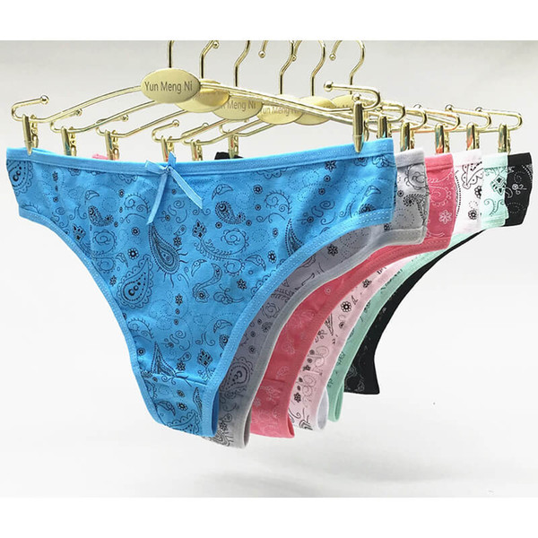 Yun Meng Ni Sexy Underwear Fancy Custom Pattern Print Girls T-back Cheap Cotton Factory Panty For Lady