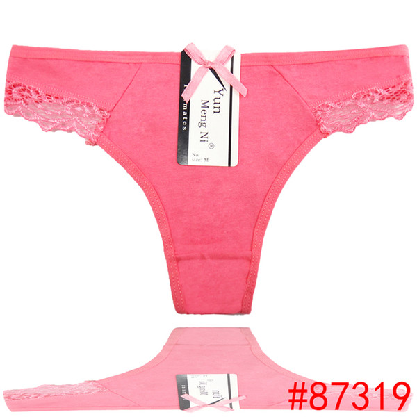 (MOQ 12pcs) Yun Meng Ni Underwear Hot Sale Under Wear New Style Cotton Thongs Womens Sexy Thongs