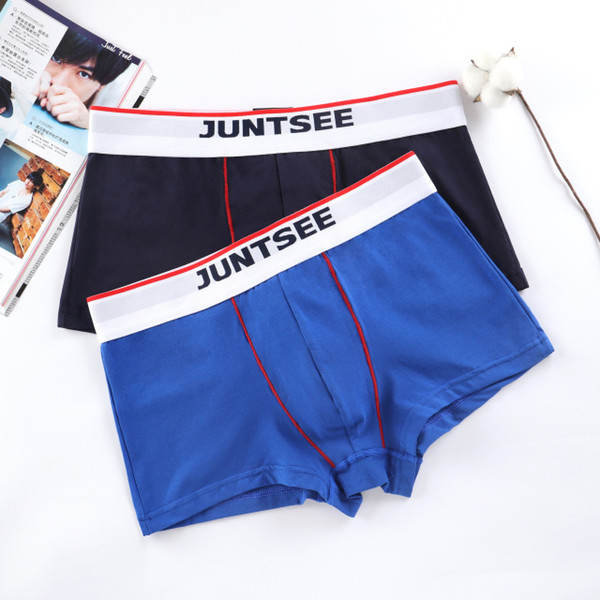 2018 new JUNTSEE Men's underwear Hot sell fashion personality color stitching sexy cotton boxer pants manufacturers wholesale Underpants