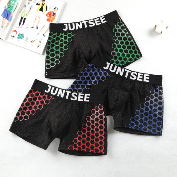 Hot Sale 365 JUNTSEE Men's Underwear Water Cube Series Fashion Sexy U Convex Cotton Breathable Youth Men Boxer Shorts