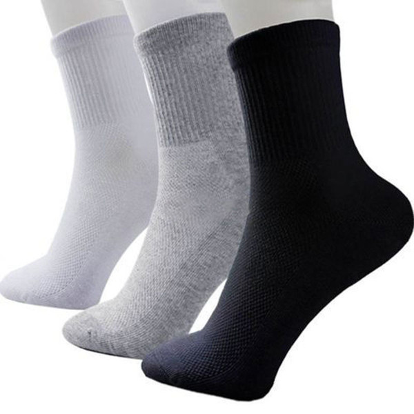 Hot Sale Fashion Summer Style NEW Men Guy Cosy mix Cotton Sport Socks Black White Gray Colors High Quality Popular Breathable mesh design