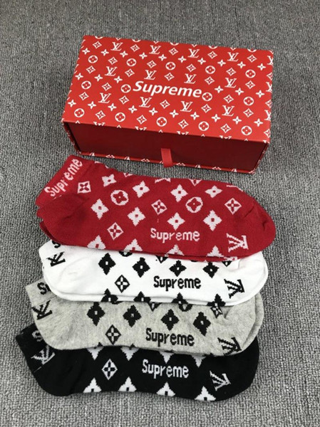 2019 Joint SUP Womens Mens Socks Antibacterial Deodorant Cotton Fashion Socks High quality 4pair Sock Slippers