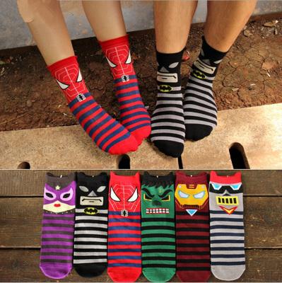 Hot new men's cotton socks animal pattern superhero cartoon Spider cartoon dimensional cotton warm socks cute cartoon socks