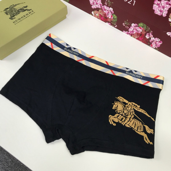 Mens Designer Underpants 2019 Summer New Brand Solid Color Luxury Underwear Fashion Geometric Pattern Printed Brand Boxers