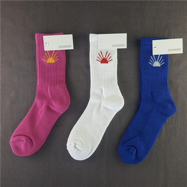 3 Pairs/Lot 18ss Gosha Rubchinskiy Socks Fashion Sports Sockings Street Skateboard Letter Print Socks Spring Summer Football Tube Socks