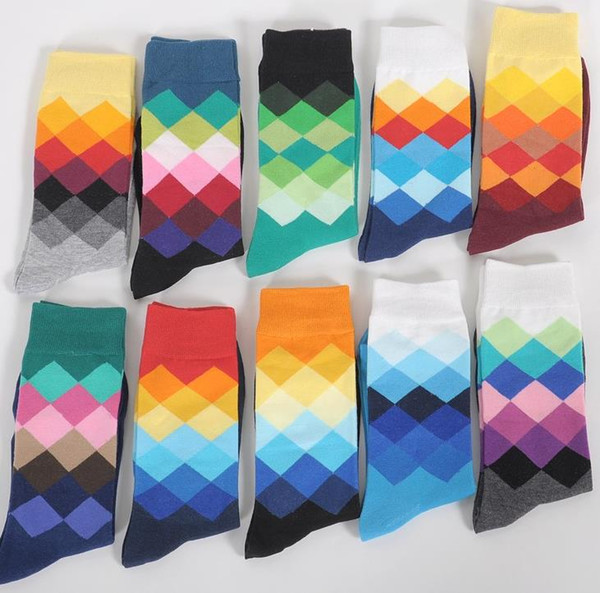 Fashion Socks Men Women Casual Dress cotton Stocking Gradient Colour Hosiery football basket ball sports socks underwear Christmas gift