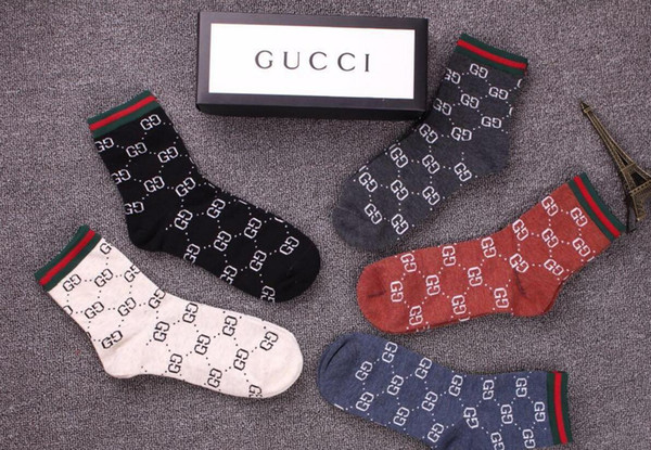 Hot 5 pairs Socks with box Antibacterial Deodorant Cotton Fashion Unisex Socks Sport designer Socks