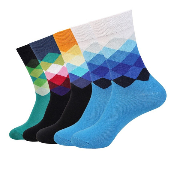 Fashion Men's Sock 5 Pairs of Mixed Color Men Cotton Socks GA0958-2