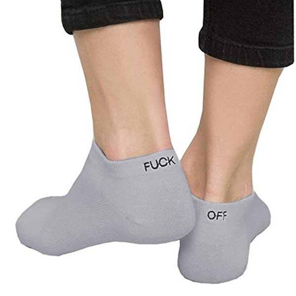 Mens Fashion Designer Sock Solid Color Letters Fck OFF Casual Ankle Socks Clothing Underwear