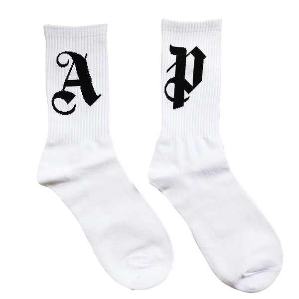 19SS Palm Angel SOCK PA High Street Fashion Comfort Cotton Men And Women Couple White Tube Stockings Free Size Socks HFWPWZ013