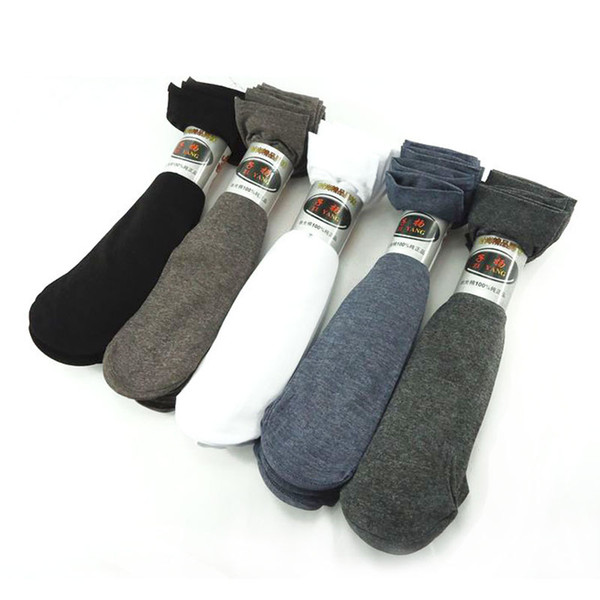 10 Pairs Men Thin Mercerized Cotton Short Socks Summer Breathable Durable Business Casual Solid Color Male Mature Steady Sock