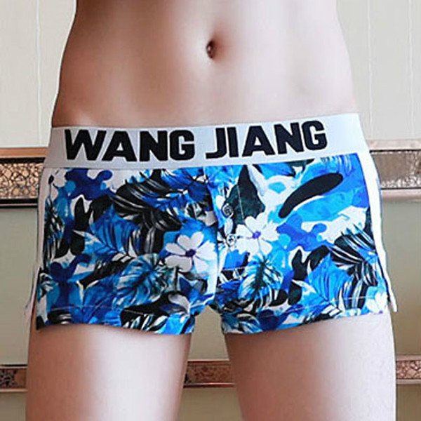 New Men Boxer Cotton Underwear Floral High Quality Home Sleepwear Underpants Low Waist Shorts Brand Underwear Boxers