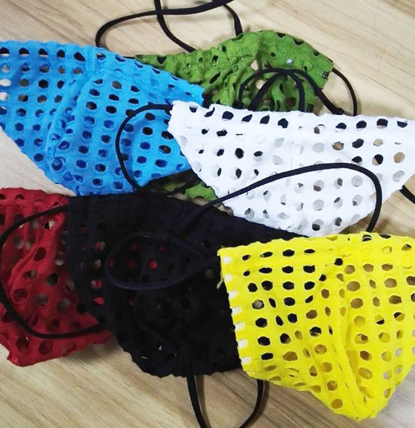 Men underwear Mesh breathable Cool sexy Low Rise Thong Sexy fantasies Fishnet male underwear transparent big bag pouch