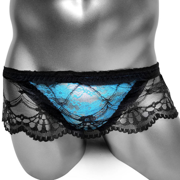 Lace Skirt Sissy Mens Brief Panties Underwear See Through Gay Sexy Lingerie Gauze Mesh Briefs Underpants for Male Fetish