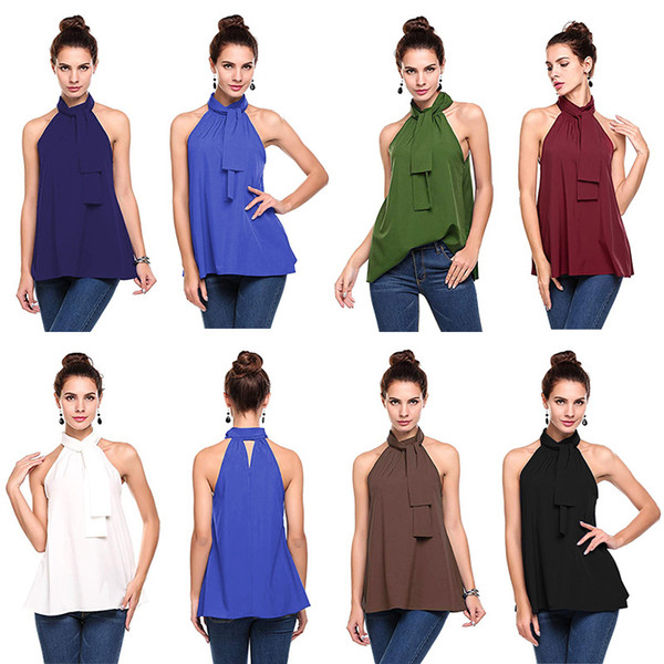 Short Sleeve Fashion Casual Pure Color Hollow out Vest Shirt for Women 7 Colors 5 Sizes