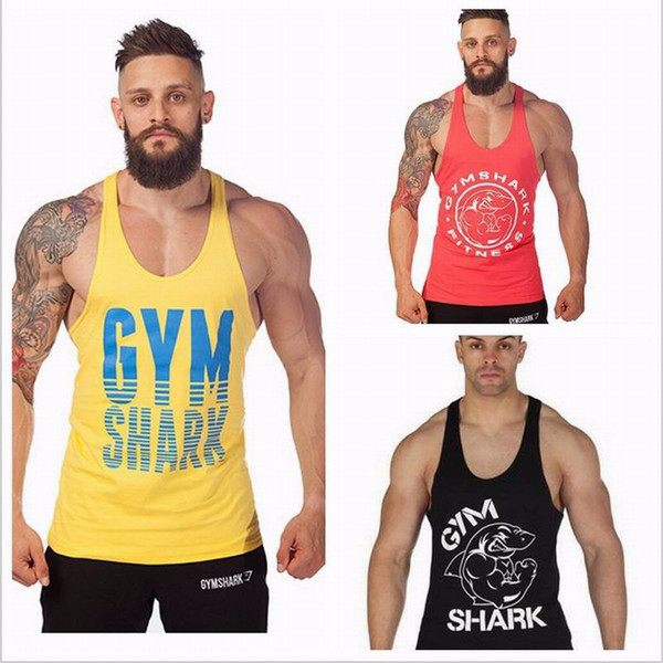 Gym Stringer Tank Top Men Bodybuilding Clothing and Fitness Mens Sleeveless Shirt Sports Vests Cotton Singlets Muscle Tops #009