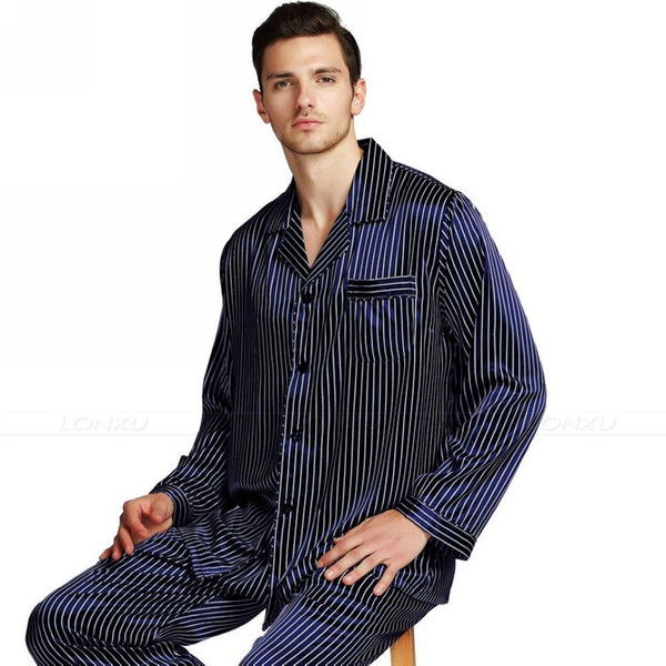 Perfect Gifts_ Mens Silk Satin Pajamas Set Pajama Pyjamas PJS Sleepwear Set Loungewear U.S,S,M,L,XL,XXL,3XL,4XL Plus_3 Colors