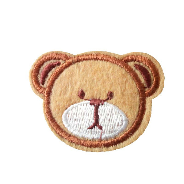 Embroidered cloth patch 4.8cm*3.5cm bear head appliques Back gum Iron sewing decorative patch kids cap T-shirt jeans accessories DL_CPIA029