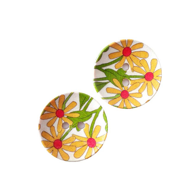 2 Holes Dia.30mm Printed Wooden Sewing Buttons Sewater overcoat decorative buttons clothing sewing accessories DL_BUW018