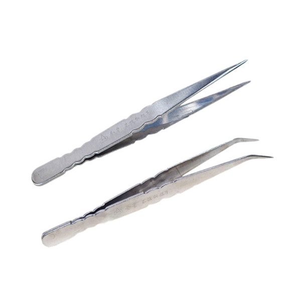 Stainless steel tweezers head straight elbow tweezers DIY hand sewing tools DL_SWT029