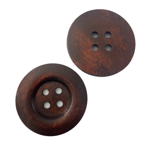 4 Holes Dia.45mm Big Wooden Sewing Buttons Sweater Overcoat Clothing decorative accessories kids handmade sticker buttons DL_BUW008