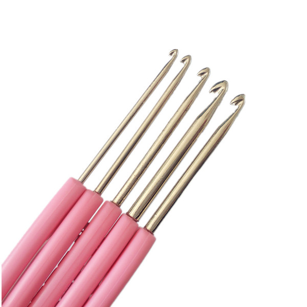 Crochet hook set Spec.from 2.0mm to 4.0mm Plastic handle metal hook DIY hand knitting crocheting tool 5pcs/set DL_KNT015