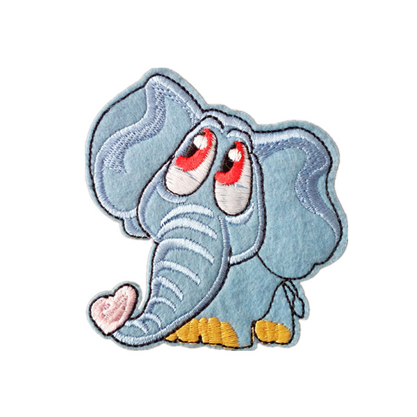 Embroidered cloth patch 7.3 cm * 8 cm elephant appliques Back gum Ironing sewing patch kids T-shirt jeans clothing accessories DL_CPIA015