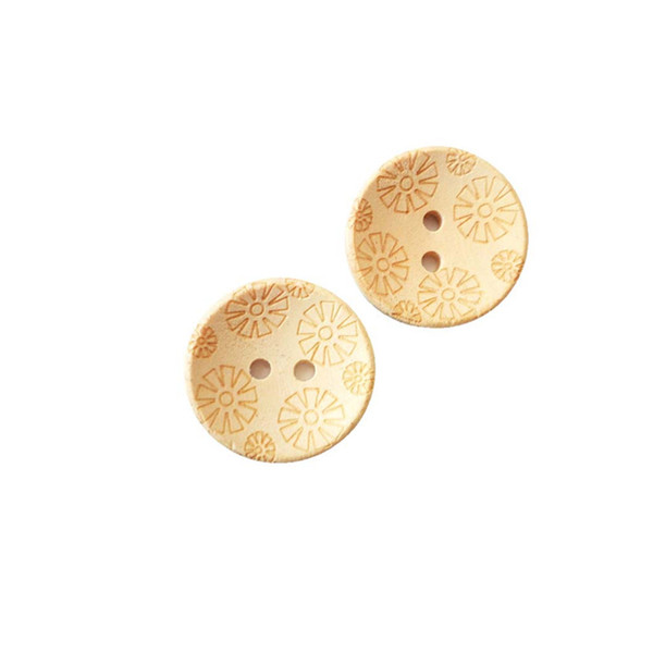 2 Holes Dia.20mm Laser engraved Wooden Sewing Buttons Sewater overcoat decorative buttons clothing sewing saccessories DL_BUW030