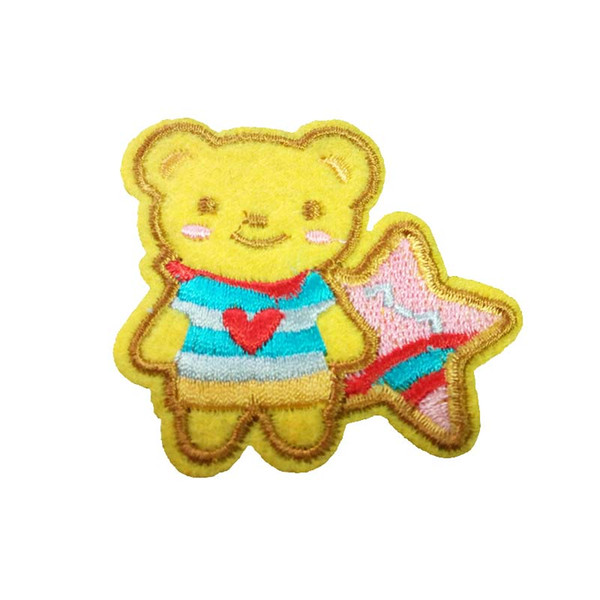 Embroidered cloth patch 5.2 cm * 5cm cartoon bear appliques Back gum Ironing sewing patch kids T-shirt jeans clothing accessories DL_CPIA030