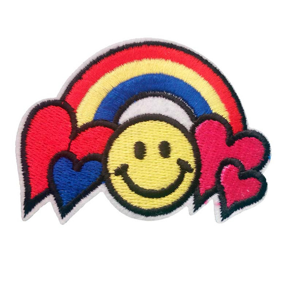 Embroidered cloth patch 6.8cm * 5cm rainbown appliques Back gum Ironing sewing patch T-shirt jeans backpack clothing accessories DL_CPIS008