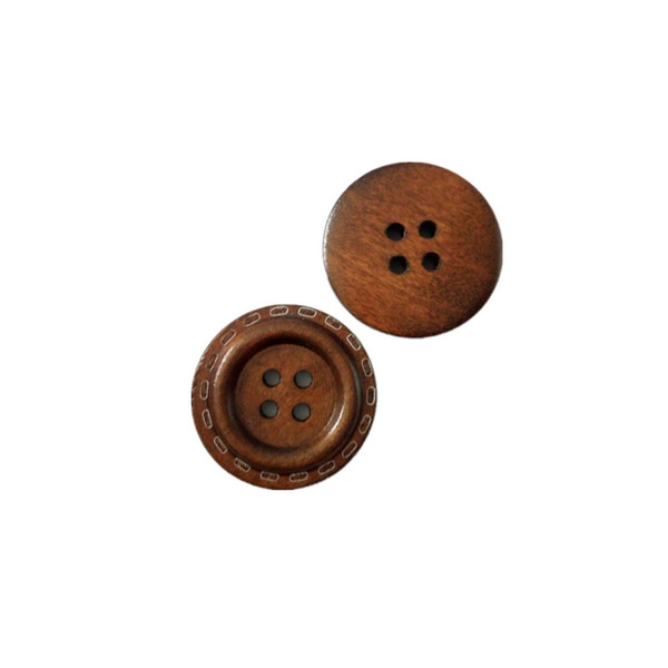 4 Holes Dia.25mm Wooden Sewing Buttons Sewater overcoat decorative buttons clothing sewing accessories DL_BUW022