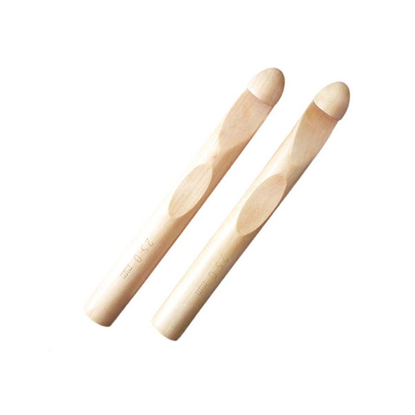Wooden Crochet hook Dia.25mm thick needle DIY crocheting Hand Knitting tools DL_KNT003