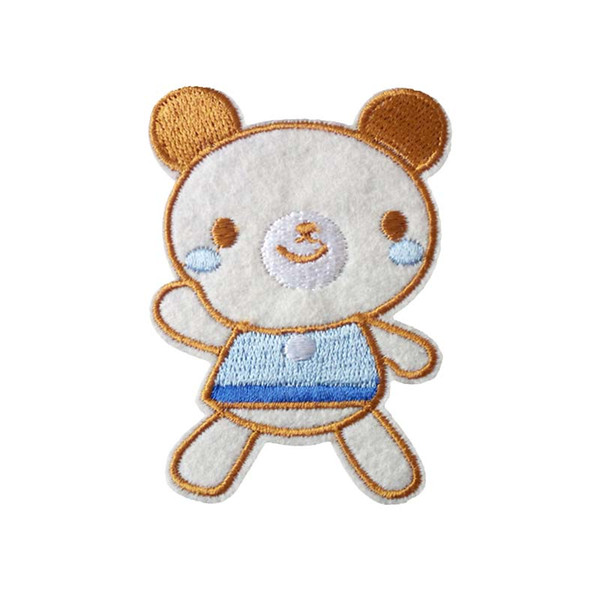 Embroidered cloth patch 5.9cm * 8.0 cm Cartoon bear appliques Back gum Iron sewing patch kids T-shirt jeans clothing accessories DL_CPIA016