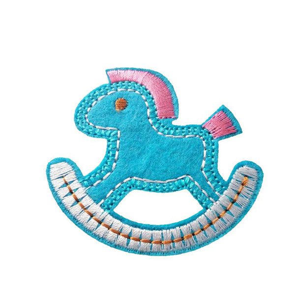 Embroidered cloth patch 6cm * 5.5cm Rocking horse appliques Back gum Iron sewing decorative patch Kids T-shirt jeans accessories DL_CPIA027