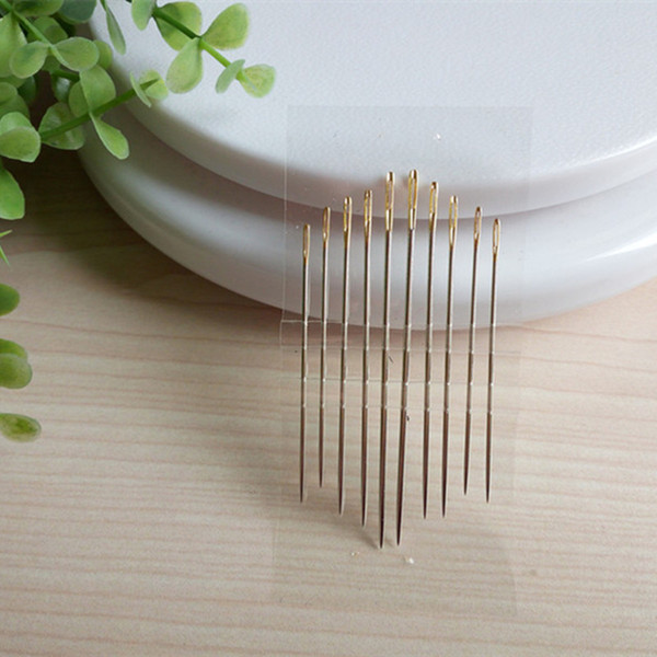 Steel hand sewing needle set High quality needle with golden plated big eye for DIY hand sewing work DL_SWT023