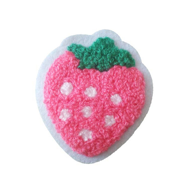 Terry cloth patch 6cm*7.3cm strawberry applique sweater/knitting overcoat hand sewing decorative patch Kids' clothing accessories DL_CPIF011