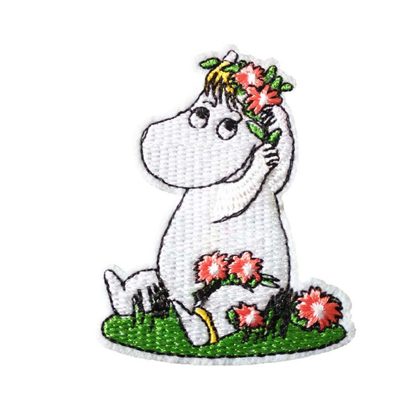 Embroidered cloth patch 5.5cm * 7.1cm Hippo appliques Back gum Iron sewing decorative patch kids T-shirt clothing accessories DL_CPIA018