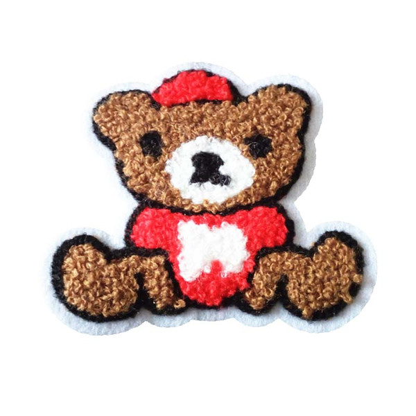 Terry cloth patch 9.3cm * 8cm brown bear appliques sweater knitting overcoat sewing decorative patch Kids'clothing accessories DL_CPIA023