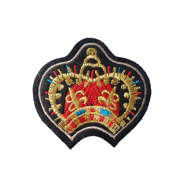 Embroidered cloth patch 6.5cm * 6cm Crown appliques Back gum Iron sewing decorative patch Jeans rucksack clothing accessories DL_CPIO006