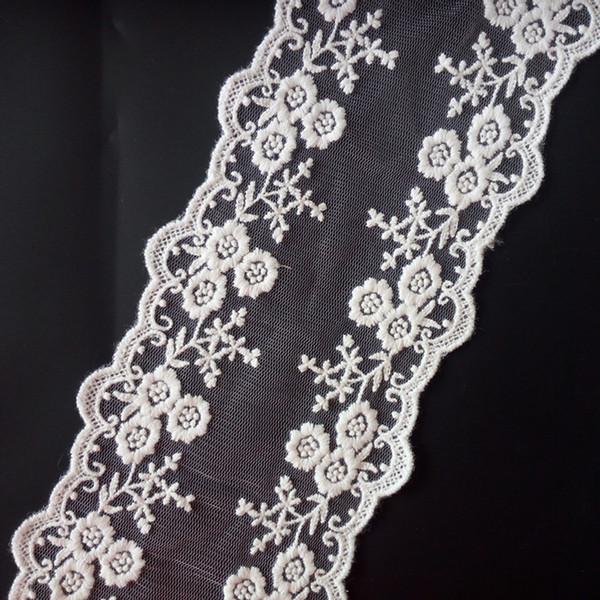 Net embroidery lace Width. about 11cm both edge white trims Headwear skirt dress clothing sewing decorative accessories DL_LAT011