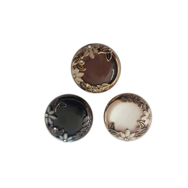 Resin sewing buttons Dia. 27mm New luxury crystal embedded metal decorative fasteners Sweater overcoat clothing accessories DL_BUR020