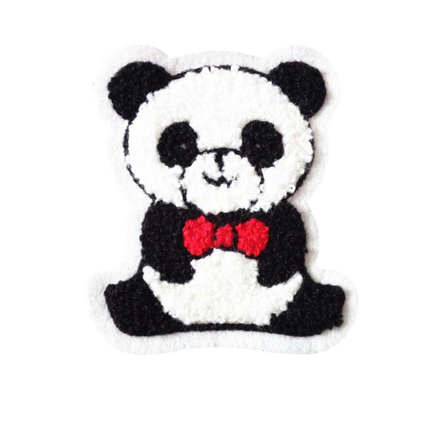 Terry cloth patch 8.6cm * 10cm Panda appliques sweater knitting overcoat hand sewing decorative patch Kids'clothing accessories DL_CPIA024