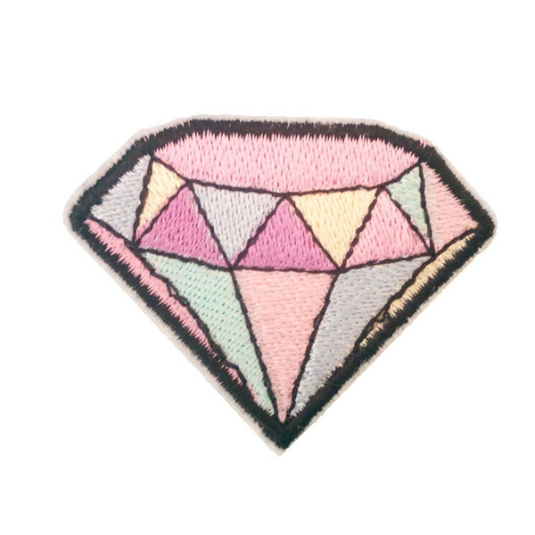 Embroidered cloth patch 5.8 cm * 4.5 cm diamond shape appliques Back gum Ironing sewing patch T-shirt jeans clothing accessories DL_CPIS007