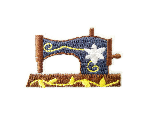 Embroidered cloth patch sewing machine shape appliques Back gum Iron sewing decorative patch jeans T-shirt clothing accessories DL_CPIO022