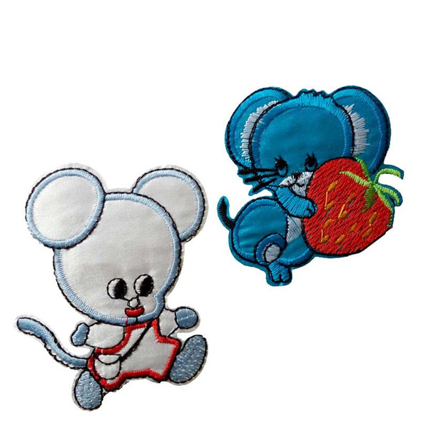 Embroidered cloth patch mouse appliques Back gum Ironing stick sewing decorativepatch kids T-shirt jeans clothing accessories DL_CPIA025