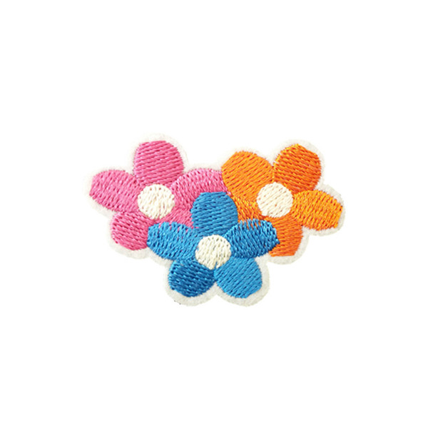 Embroidered cloth patch 5.1cm * 3.4cm flower shape appliques Back gum Ironing stick patch kids'skirt T-shirt clothing accessories DL_CPIF005