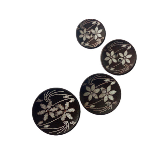 2 Holes Various specification engraved Wooden Sewing Buttons sweater overcoat clothing decorative accessories DL_BUW009